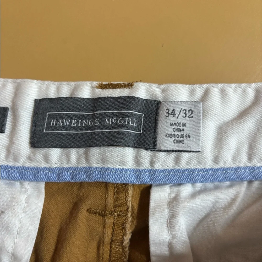 Men’s Tan Flat Front Chinos Hawkings McGill Size 34x32